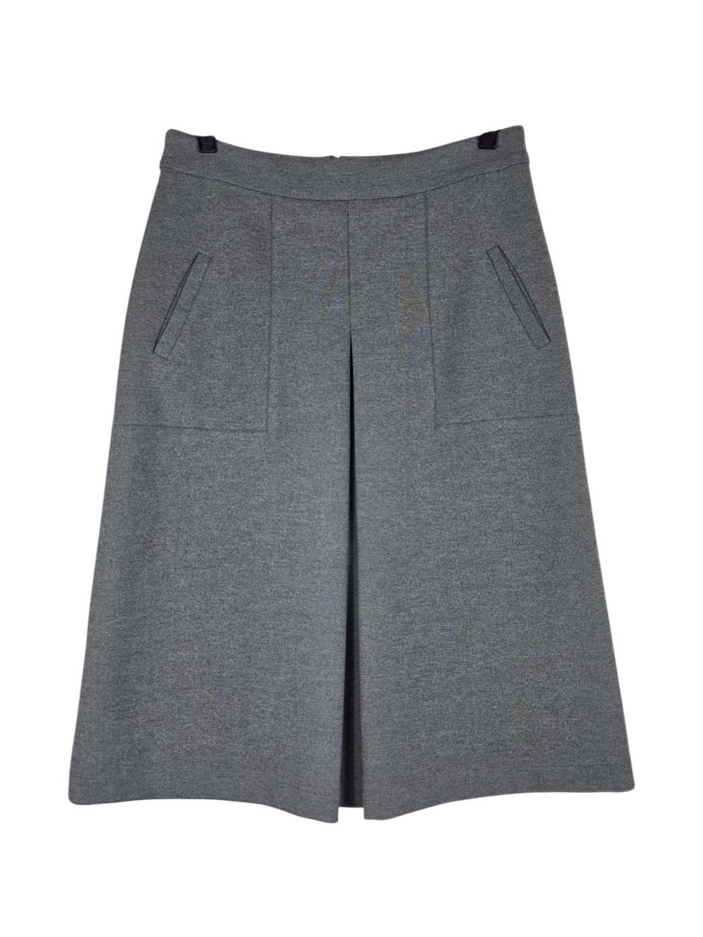 Ronen Chen Gray A-Line Midi Skirt